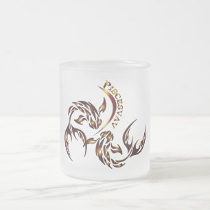 Fische-Sternzeichen-Glas-Tasse Mattglastasse