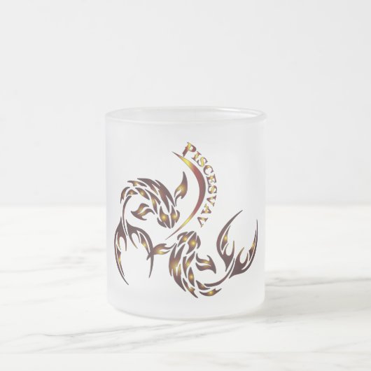 Fische-Sternzeichen-Glas-Tasse Mattglastasse (Mittel)