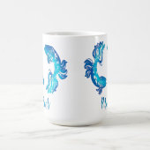 Fische-Sternzeichen helles Lichtblau Glitterfisch Kaffeetasse (Mittel)