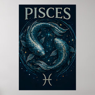 Fische Sternzeichen Himmels Astrologie Symbol Poster