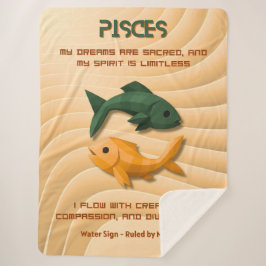 Fische-Sternzeichen Moderne 3D-Astrologie-Design Sherpadecke