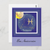 Fische Sternzeichen Postkarte (Vorne/Hinten)