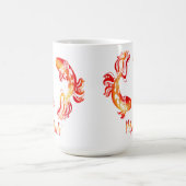 Fische-Sternzeichen rot orange glänzender Fisch Kaffeetasse (Mittel)