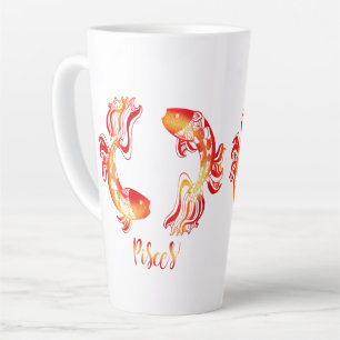 Fische-Sternzeichen rot orange Glitter Fisch Stern Milchtasse