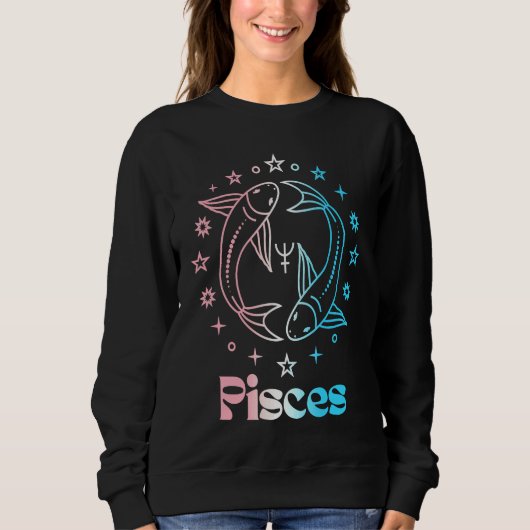 Fische Sternzeichen Trans Transgender Astrologie L Sweatshirt (Vorderseite)