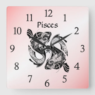 Fische Sternzeichen Uhr Pink