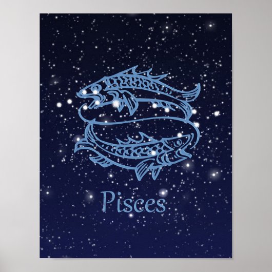 Fische-Sternzeichen und Sternbild Poster (Vorne)