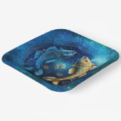 Fische-Sternzeichen Wasserfarben-Design Pappteller (Gewinkelt)