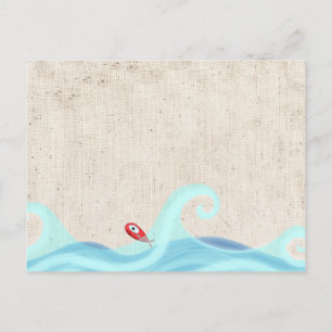 Fische surfen auf Wellen Postkarte