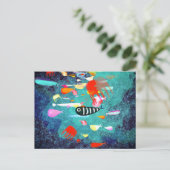 Fische Surfwellen Postkarte (Stehend Vorderseite)