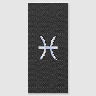 Fische-Symbol im Stil von schwarzer Schlangenhaut Magnetkarte