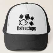 Fische u. Chips Truckerkappe (Vorderseite)