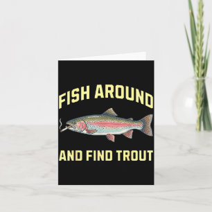 Fische umher und finde Forellen lustiges rauchende Karte