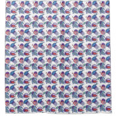 Fische und Aalmuster Duschvorhang (Vorderseite)