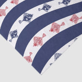 Fische und blaue Streifen Seidenpapier (Ausschnitt)