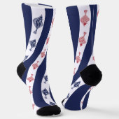 Fische und blaue Streifen Socken (Gewinkelt)