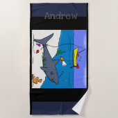 Fische und Cartoon Strandtuch (Vorderseite)