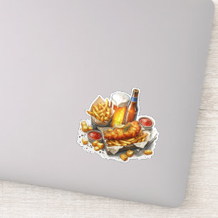 Fische und Chips Aufkleber