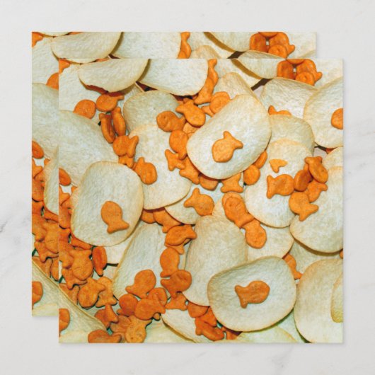 Fische und Chips Einladung (Vorne/Hinten)