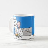 Fische und Chips Kaffeetasse (Vorderseite Links)