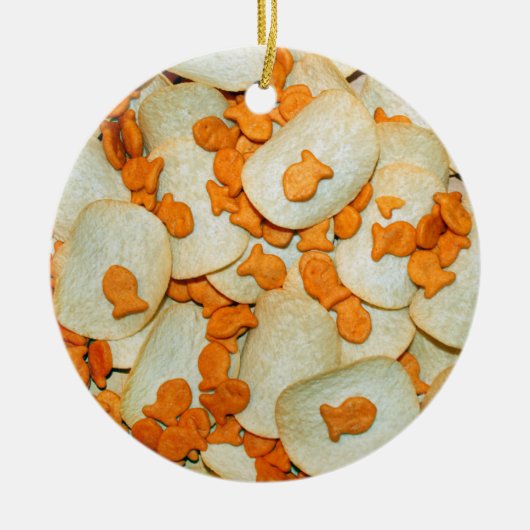 Fische und Chips Keramik Ornament (Vorne)