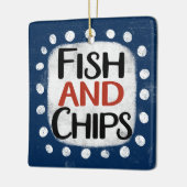 Fische und Chips Keramikornament (Links)
