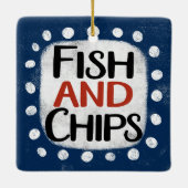 Fische und Chips Keramikornament (Rückseite)