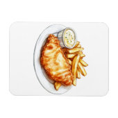 Fische und Chips Magnet (Horizontal)