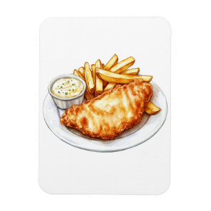 Fische und Chips Magnet