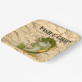 Fische und Chips Pappteller (Gewinkelt)