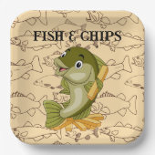 Fische und Chips Pappteller (Vorderseite)