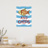Fische und Chips Poster (Küche)