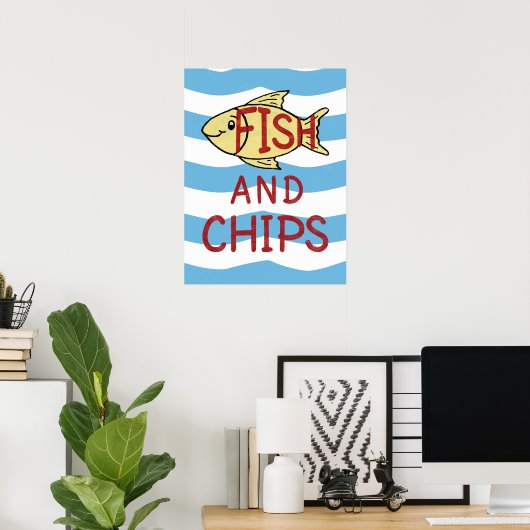 Fische und Chips Poster (Heimbüro)