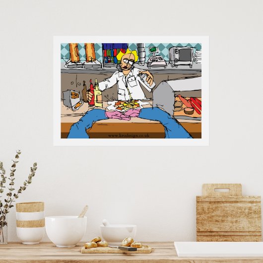 Fische und Chips Poster (Küche)