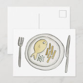 Fische und Chips Postkarte (Vorne/Hinten)