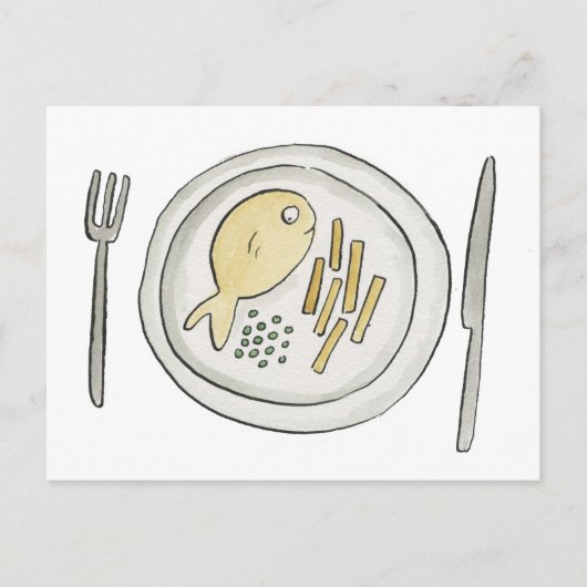 Fische und Chips Postkarte (Vorderseite)