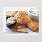 Fische und Chips Postkarte (Vorne/Hinten)