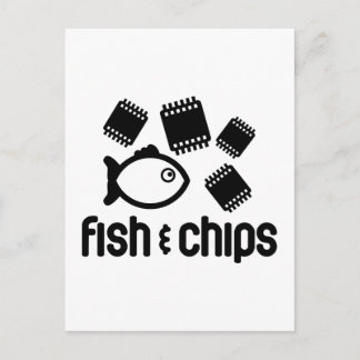 Fische und Chips Postkarte