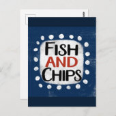 Fische und Chips Postkarte (Vorne/Hinten)