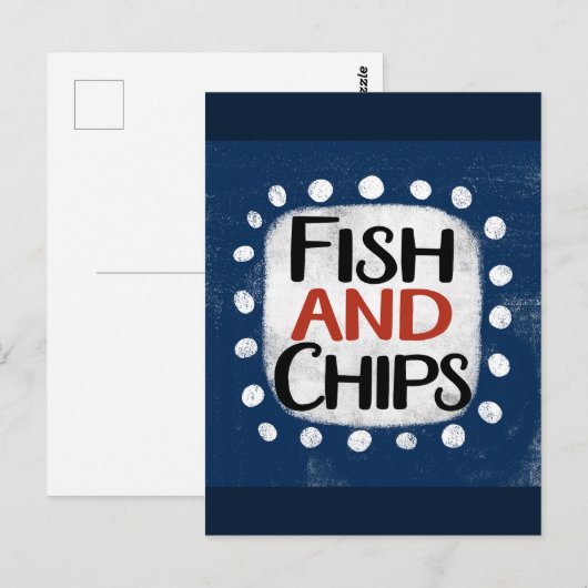 Fische und Chips Postkarte (Vorne/Hinten)