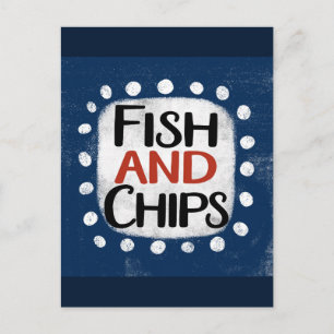 Fische und Chips Postkarte