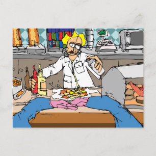 Fische und Chips Postkarte