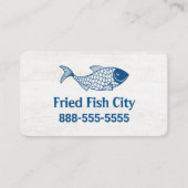 Fische und Chips | Restaurant mit Meeresfrüchten | Visitenkarte (Vorderseite)
