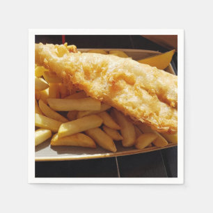 Fische und Chips Serviette