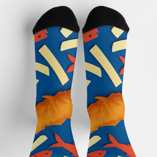 Fische und Chips Socken (Oben)