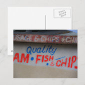 Fische und Chips Unterschreiben Postkarte (Vorne/Hinten)