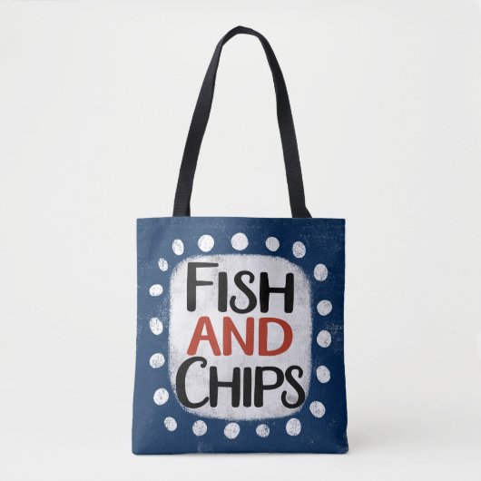 Fische und Chips zu Tasche (Vorderseite)