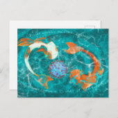 Fische und COVID-19 Virus humorvolle zodiale Postk Postkarte (Vorne/Hinten)