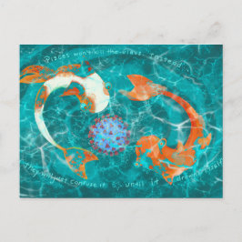 Fische und COVID-19 Virus humorvolle zodiale Postk Postkarte