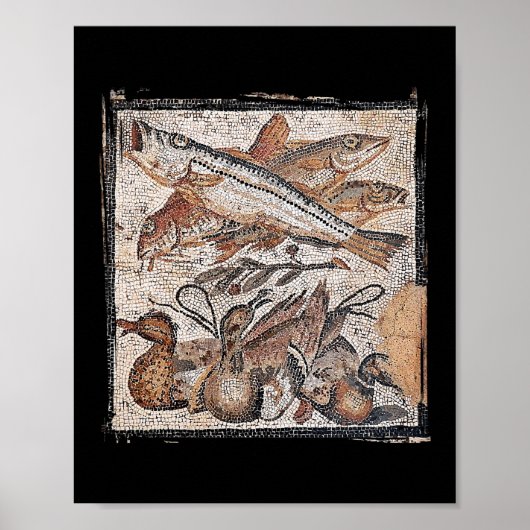 Fische und Enten, römisches Mosaik aus Pompeji Poster (Vorne)
